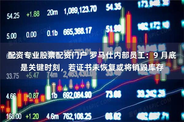 配资专业股票配资门户 罗马仕内部员工：9 月底是关键时刻，若证书未恢复或将销毁库存